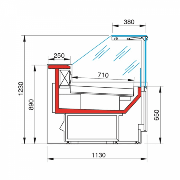 ZARA2 100- Rashladna vitrina sa ravnim staklom i ventilacionim hladenjem - Image 2
