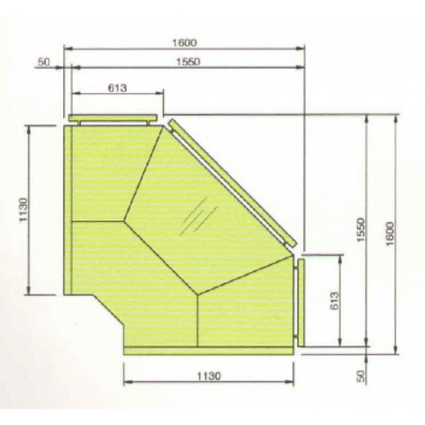 LCT Tucana 01 SELF REM EXT90 - Samoposlužna ugaona rashladna vitrina - spoljašnji ugao 90°