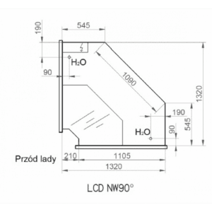 LCD Dorado INT90 - Ugaona rashladna vitrina - unutrašnji ugao 90°