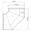 NCHW 1,3/1,1 - Ugaona rashladna vitrina sa ravnim staklom - unutrašnji ugao 90° - Image 2