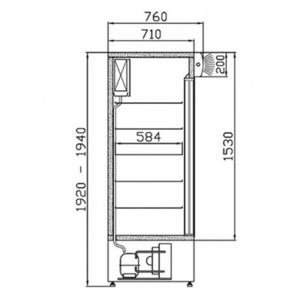 TC SCh 1-2/1400 WESTA, Frižider sa kliznim staklenim vratima - Image 2