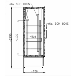 TC SCH 800/S, Frižider sa duplim staklenim vratima