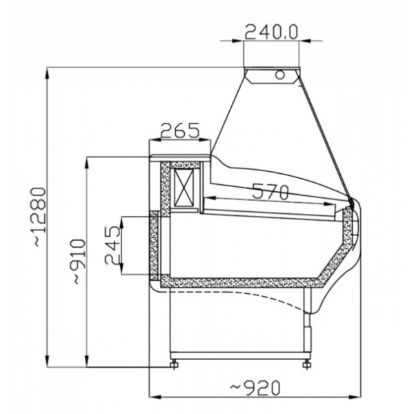 WCHNN 1.3/0.9 - Rashladna vitrina sa ravnim staklom - Image 2